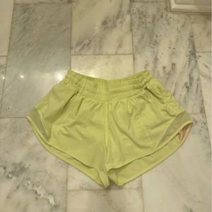Neon lululemon hotty hot shorts